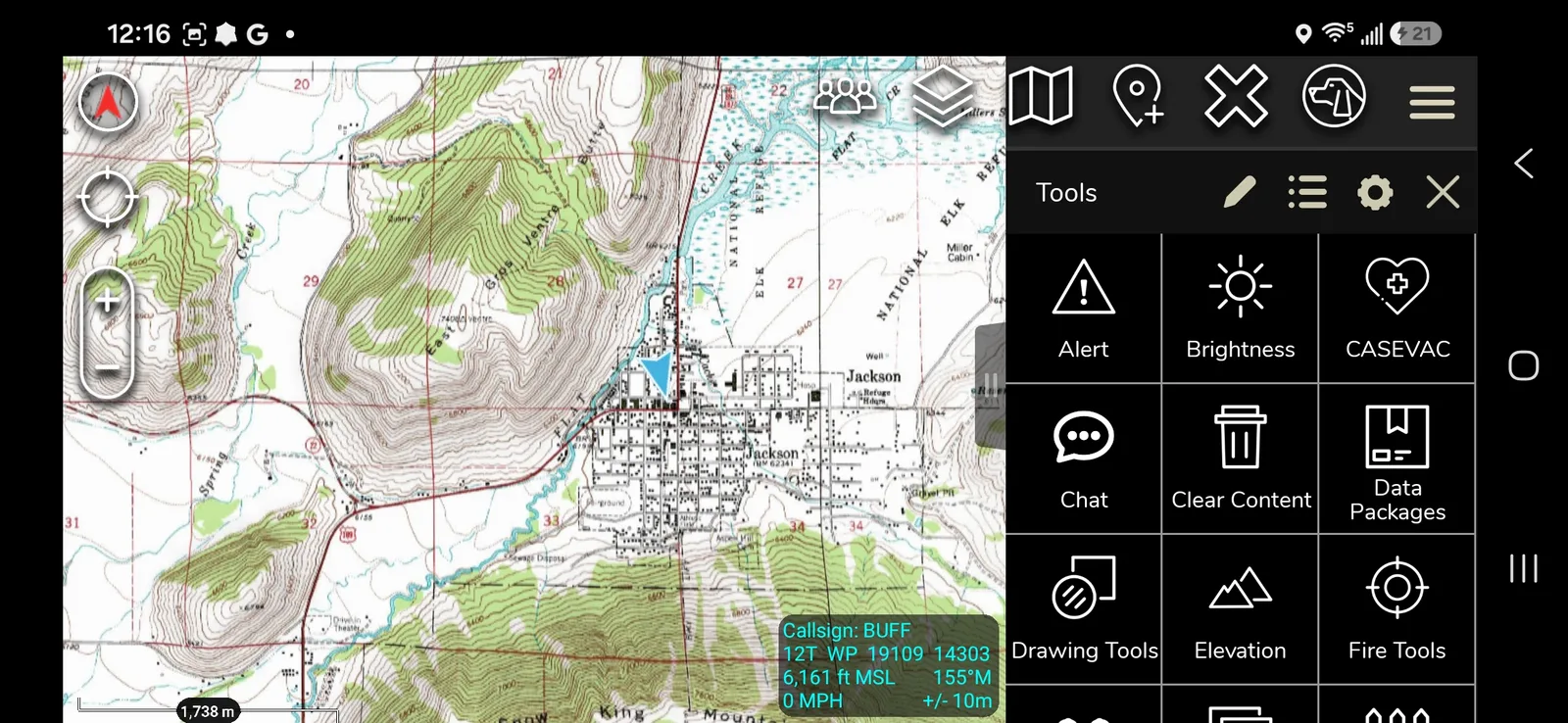 The Tools panel opened, showing the top row of tools