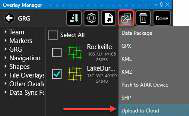 Overlay Manager multi-select with Upload to Cloud selected from the export drop-down