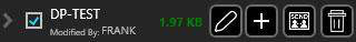 Data Package entry showing file size, last modifier and the Edit, Add To, Send and Delete controls