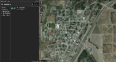 Imported imagery displayed on the map with the Maps &amp; Favorites listing beside it