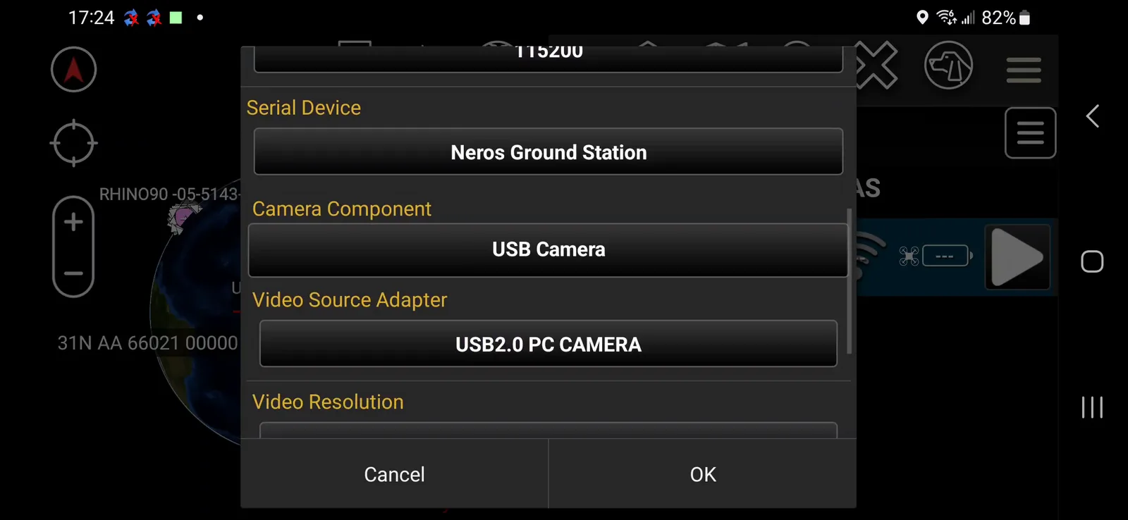 Serial Device, Camera Component, and Video Source Adapter fields all completed