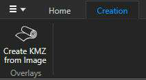 Create KMZ from Image option on the Creation tab of the main toolbar