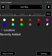 Spot Map icon set with the Import Points button at the bottom left of the Point Dropper panel