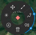 Radial menu for a Red object marker, including the Bullseye option