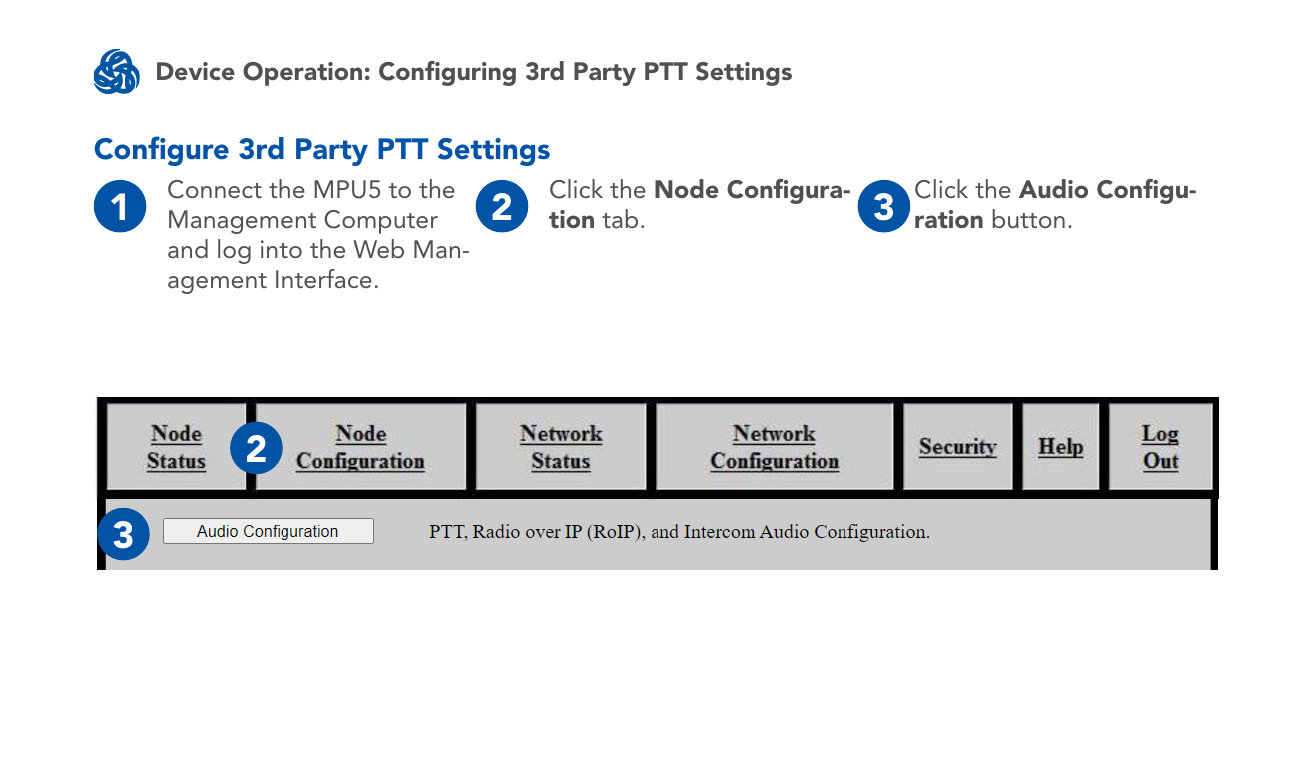 Opening Audio Configuration