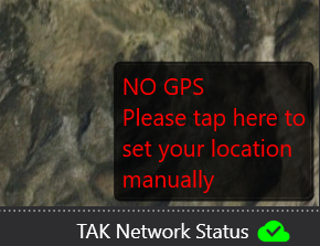 Step 1 - NO GPS message, click it to set your location manually